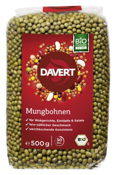 Davert Mungbohnen, 500 gr Packung