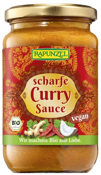 Rapunzel Curry-Sauce scharf, 330 ml Glas
