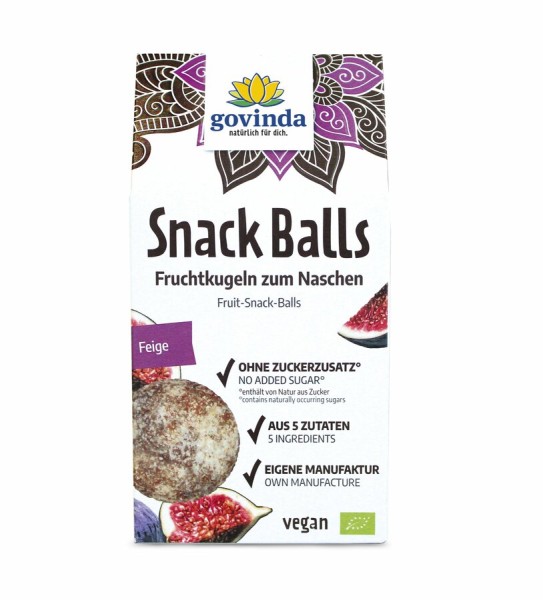 Govinda Snack Balls Feige, 100 gr Packung