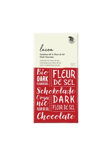 Lacoa Zartbitter mit Fleur de Sel 60% Cacao 80g