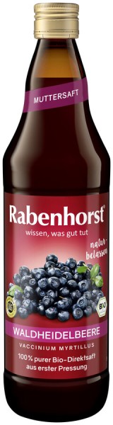 Rabenhorst Waldheidelbeere Muttersaft, 0,75 L Flas
