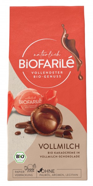 BIOFARILé Milch Kakaocreme in Vollmilchschokolade, 100 g Stück