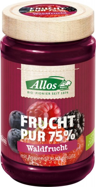 Allos Frucht Pur Waldfrucht, 250 gr Glas -75% Fruc