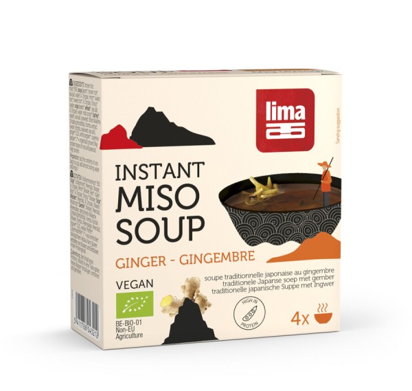 Lima Instant Miso Suppe Ingwer, 60 gr Packung
