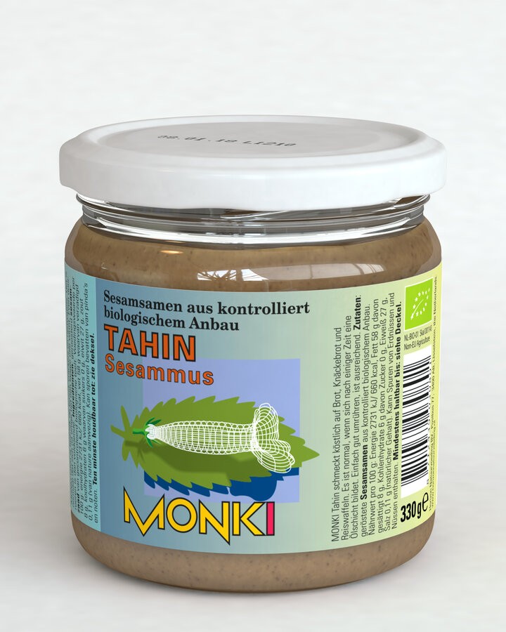 Monki Tahin ohne Salz, 330 gr Glas - dunkel -