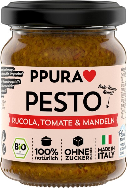 PPURA Pesto Rucola, Tomate &amp; Mandel, 120 g Glas