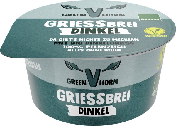 Greenhorn Veganer Grießbrei, 150 gr Becher