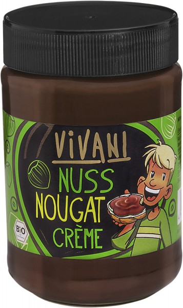 Vivani Nuss Nougat Crème, 400 gr Glas -20% Haselnu