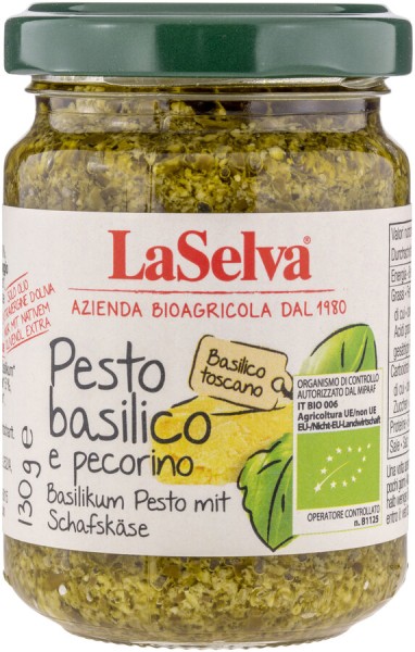 La Selva Pesto Basilikum mit Schafskäse, 130 gr Gl