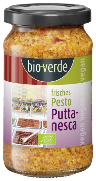 bio-verde Pesto Puttanesca, 165 gr Glas
