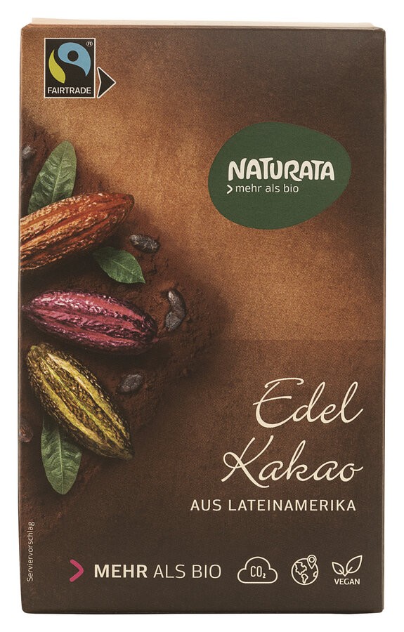 Gönn dir ein Geschmackserlebnis der Extraklasse mit dem Naturata Edelkakao. Dieser Kakao sticht mit seinem hohen Kakaobutteranteil hervor und verspricht ein intensives, natürliches Aroma. Perfekt für die Kreation schokoladiger Desserts, köstlicher Kuchen oder einer wärmenden Trinkschokolade. Erlebe, wie dieser hochwertige Kakao deine Küche in eine Schokoladenträumerei verwandelt und jeden Moment zu einem besonderen Genuss macht.