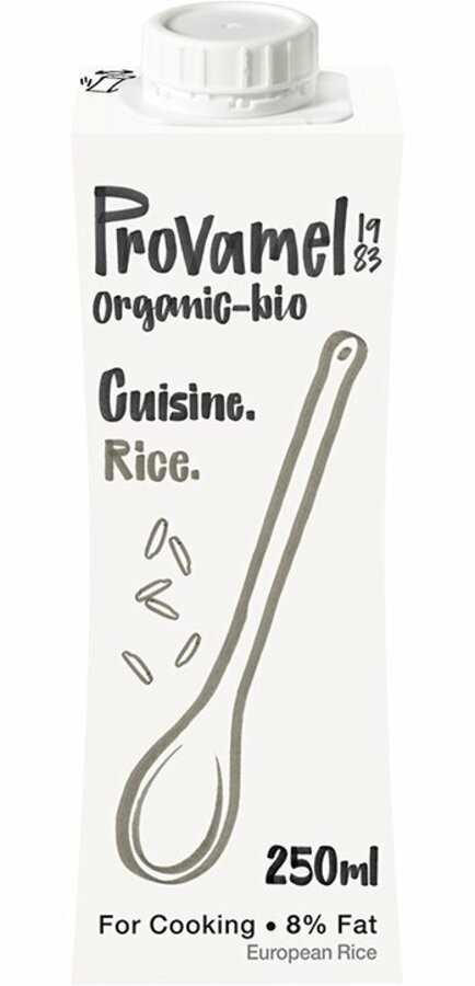 Verleihe deinen kulinarischen Kreationen eine besondere Note mit Provamel Reis Cuisine. Diese vegane Milchalternative, angereichert mit einer feinen Reisnote, macht jedes Gericht cremig-zart, ohne den Geschmack zu überlagern. Mit nur 8% Fett und einer sojafreien Rezeptur ist sie ideal für eine leichte, pflanzliche Küche. Perfekt für herzhafte Eintöpfe, Gerichte aus unserem frischen Sortiment oder exotische Wok-Spezialitäten – entdecke die Vielseitigkeit und lass dich inspirieren.