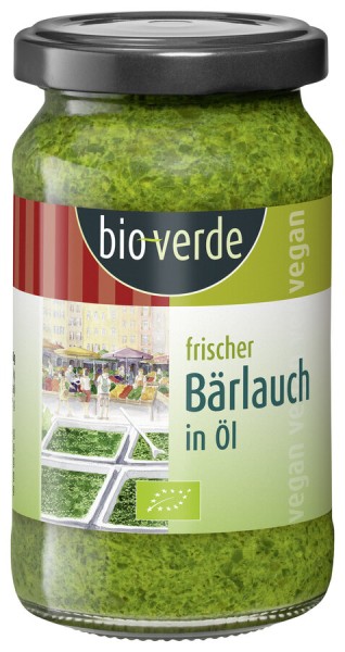 bio-verde Frischer Bärlauch in Öl, 165 gr Glas