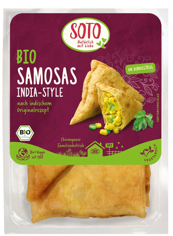 Gönn dir einen Hauch von Indien mit den SOTO Samosas India. Diese Bio-Samosas, verfeinert nach einem original indischen Rezept und umhüllt von knusprigem Dinkelteig, sind ein wahrer Genuss für jeden Moment. Ob als warmer Leckerbissen oder kühler Snack, sie versprechen ein unvergleichliches Geschmackserlebnis. Perfekt für alle, die die Vielfalt der indischen Küche lieben oder einfach mal etwas Neues probieren möchten.