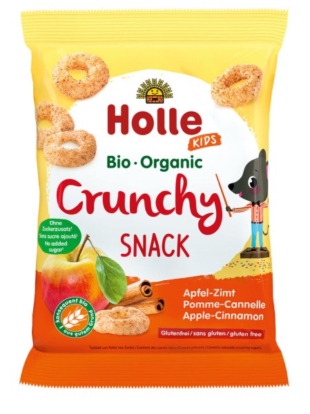 Holle Crunchy Snack Apfel-Zimt, 25 g Packung