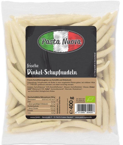 Pasta Nuova Dinkel Schupfnudeln, 400 gr Beutel