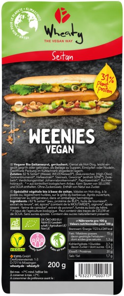 Wheaty Weenies Vegan, 200 gr Packung
