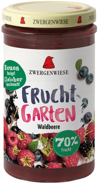 Zwergenwiese FruchtGarten Waldbeere, 225 gr Glas -