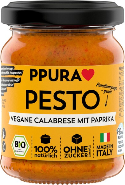 PPURA Pesto Vegane Calabrese, 120 g Glas