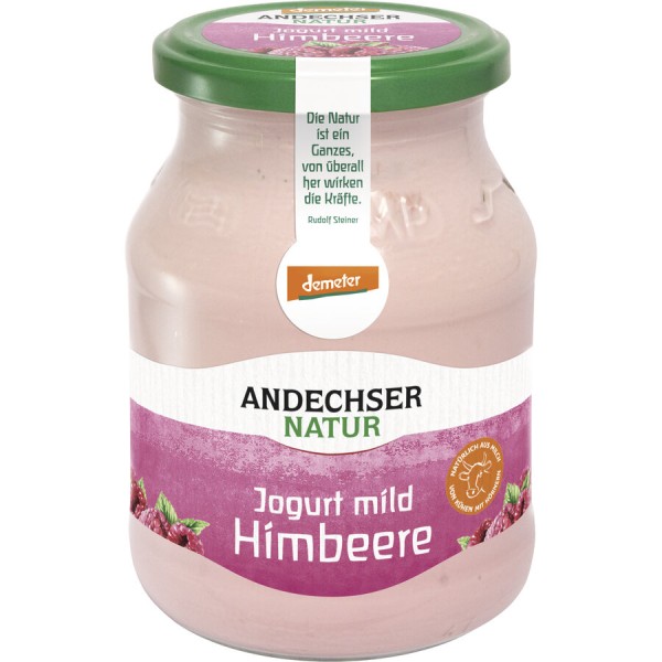 Andechser Natur Jogurt mild Himbeere, 500 gr Glas