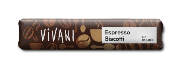 Vivani Espresso Biscotti Schokoriegel, 40 gr Stück