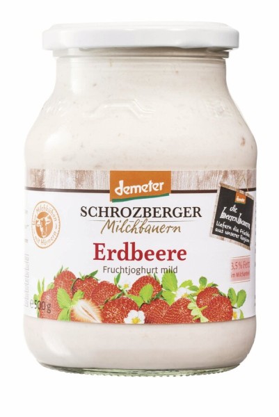 Schrozberger Milchbauern Joghurt Erdbeere, 500 gr