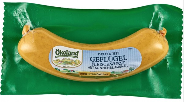 Ökoland Bio Geflügel-Fleischwurst, 180 gr Packung