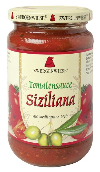 Zwergenwiese Tomatensauce Siziliana, 340 ml Glas