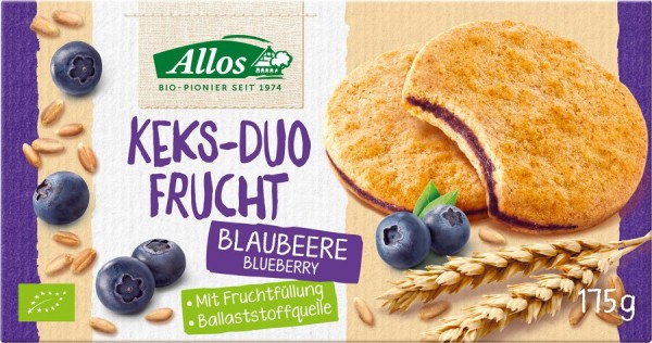 Allos Keks-Duo Frucht Blaubeere, 175 g Packung