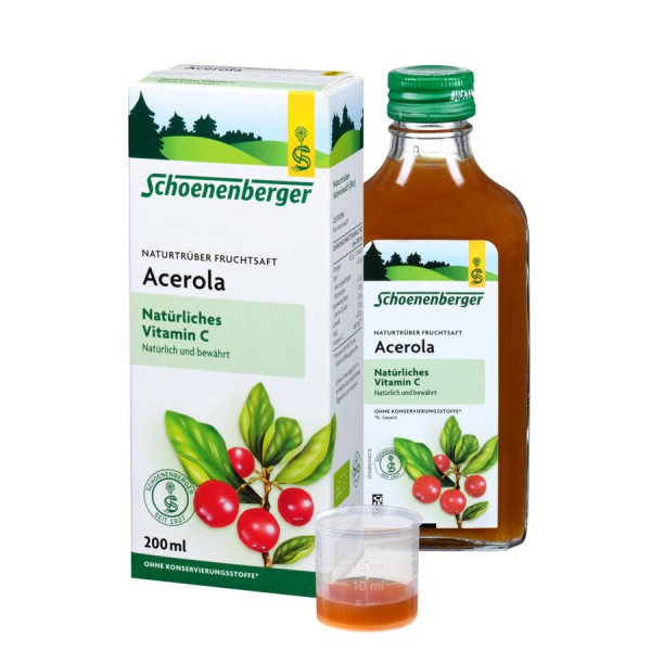 Schoenenberger Acerola-Saft kbA, 200 ml Flasche