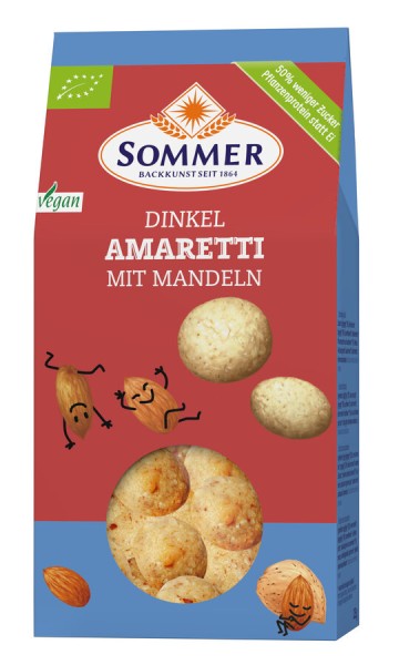 Sommer &amp; Co. Dinkel Amaretti, 125 g Packung