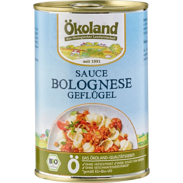 Ökoland Sauce Bolognese Geflügel, 400 gr Dose