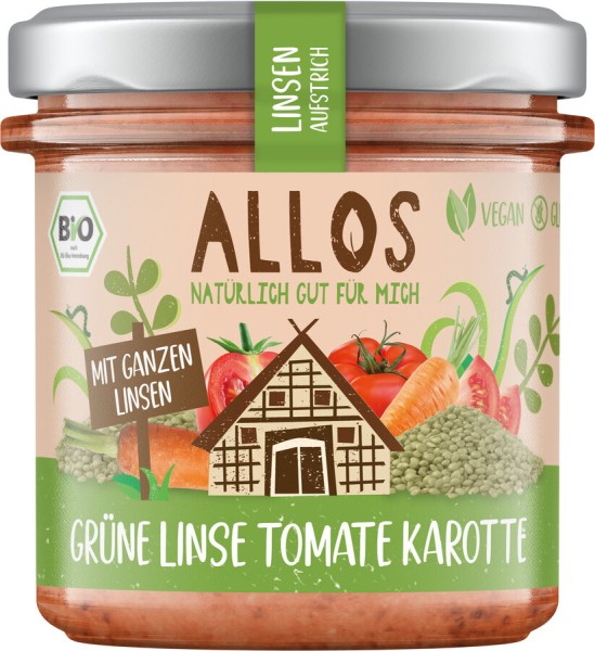 Allos Linsen-Aufstrich Grüne Linse Tomate Karotte,