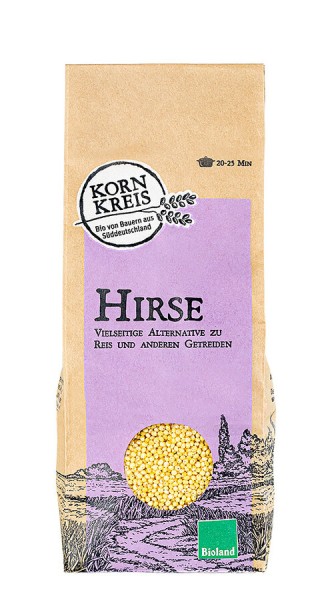 Kornkreis Hirse aus deutschem Anbau, 500 gr Packun