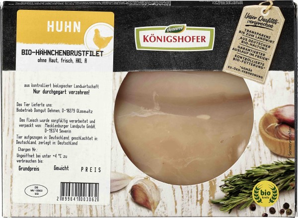 Königshofer Bio Hähnchenbrustfilet, frisch, ca. 350 gr Packung 2 Stück, Regional