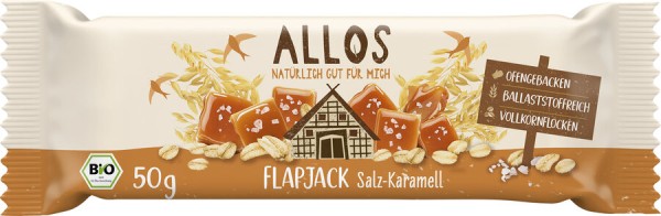 Allos Hafer Flapjack Salz-Karamell, 50 gr Stück