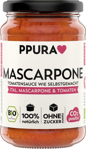 PPURA Sugo Mascarpone, ital. Mascarpone, Tomaten, 340 gr Glas