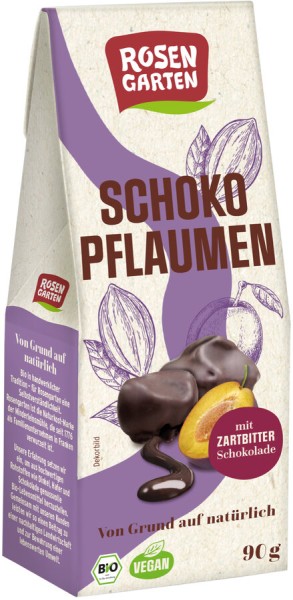 Rosengarten Schoko-Pflaume Zartbitter, 90 gr Packu
