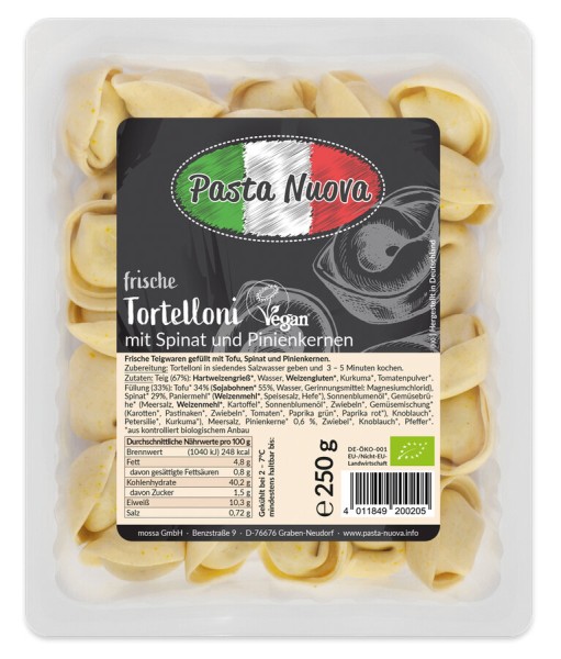 Pasta Nuova Tortelloni mit Spinat u. Pinienkernen,