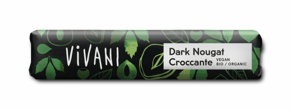 Vivani Dark Nougat Croccant Schokoriegel, 35 gr St