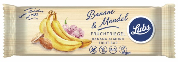 Lubs Banane Mandel Fruchtriegel, 40 gr Stück
