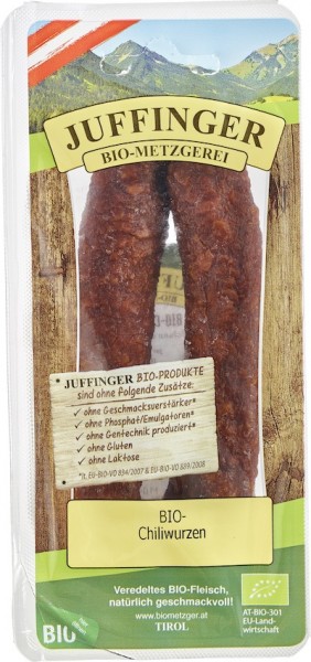 Juffinger Bio Chilli-Wurzen 1 Paar, 140 gr Packung