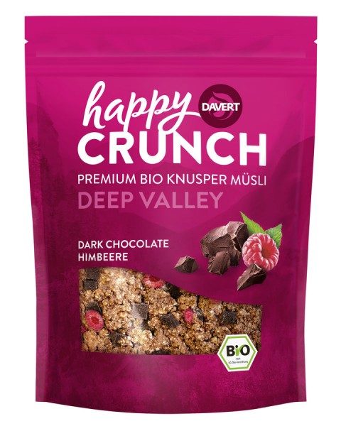 Happy Crunch Dark Chocolate Himbeere 325g