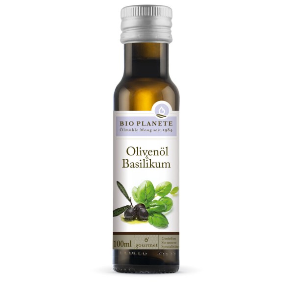 Bio Planète Olivenöl &amp; Basilikum, 100 ml Flasche