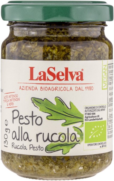 La Selva Pesto Rucola, 130 gr Glas