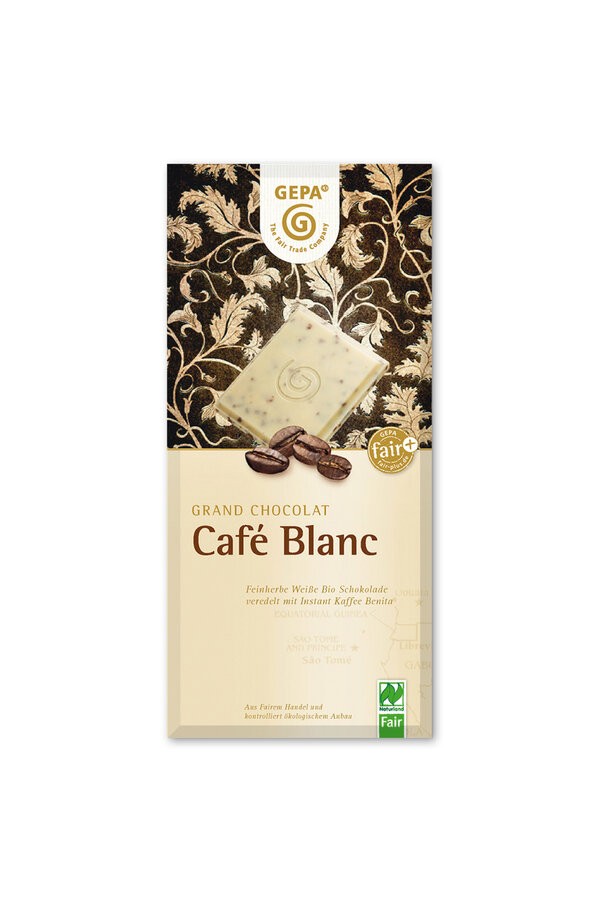 Tauche ein in die Welt exquisiter Genüsse mit der GEPA Café Blanc Schokolade. Diese 100g Köstlichkeit vereint die Cremigkeit feinster Schokolade mit einem Hauch von edlem Kaffee, ideal für besondere Momente. Ob als Highlight in deiner Backstube oder als edle Nascherei, diese Schokolade überzeugt durch Qualität und einzigartigen Geschmack. Freu dich auf ein Geschmackserlebnis, das Fair Trade und puren Genuss in jedem Stück vereint.