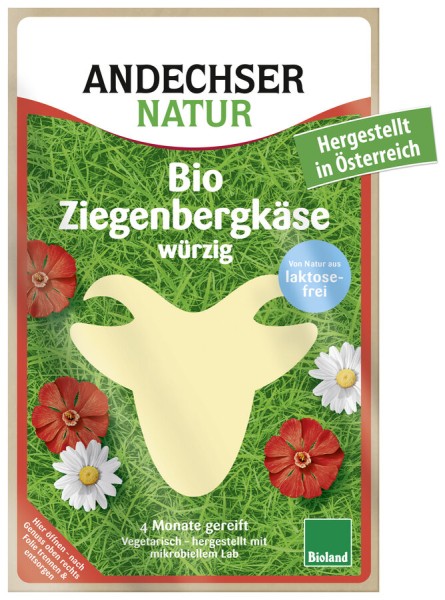 Andechser Natur Ziegenbergkäse in Scheiben, 100 g