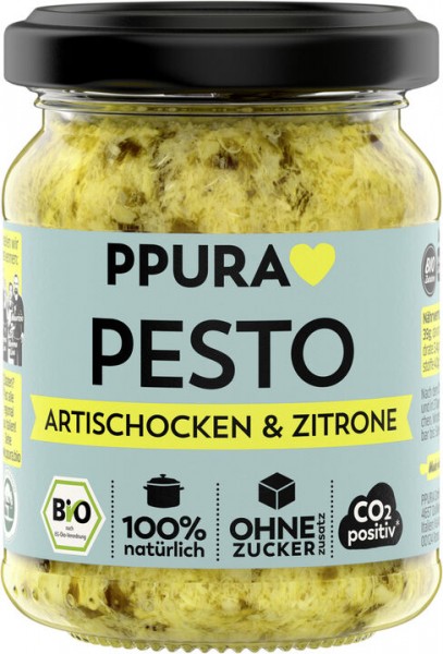 PPURA Pesto Artischocken &amp; Zitrone, 120 gr Glas