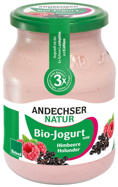 Andechser Natur Jogurt mild Himbeere-Holunder, 500