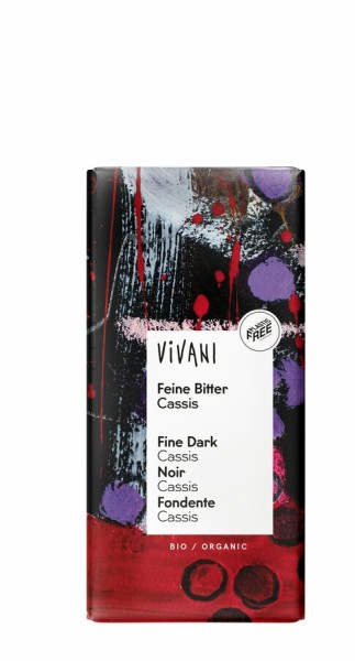 Vivani Feine Bitter Cassis 60%, 100 gr Stück